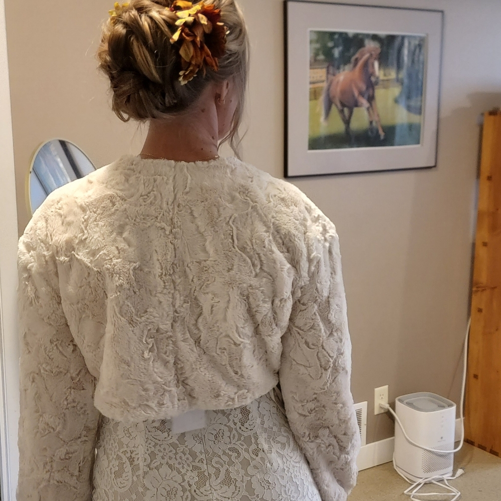 Faux fur bolero jacket